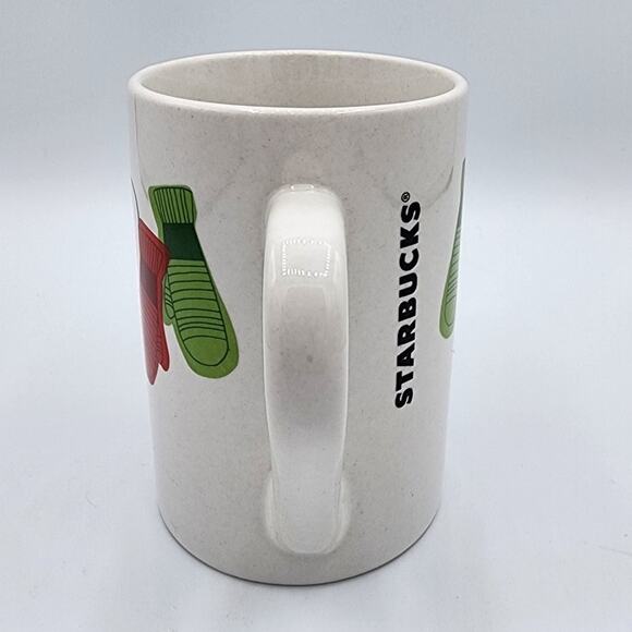 2011 Starbucks Red & Green Mittens, Doves Holiday Winter Ceramic Coffee Tea Mug - Picture 5 of 7